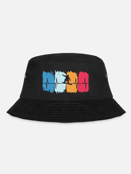 Snowboard herzschlag retro snowboarden - Bucket Hat - Schwarz