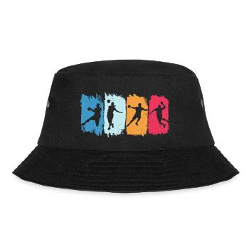 Handballer retro handball handballerin - Bucket Hat - Schwarz - Vorne - Lela (165cm)