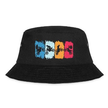 Motocross Motorrad Retro Herzschlag Motorcycle - Bucket Hat - Schwarz - Vorne - Lela (165cm)