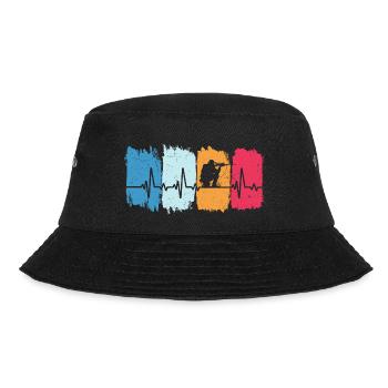 hunter hunting retro heartbeat hunting dog t-shirt hunting - Bucket Hat - black - Front - Lela (165cm)