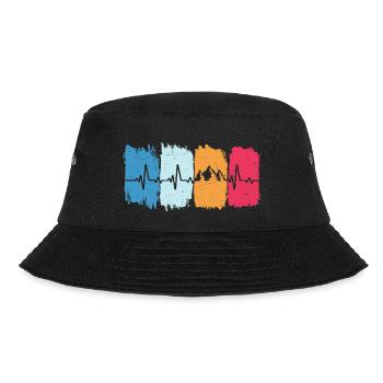 Berge Retro Herzschlag Wandern Bergsteigern Berg - Bucket Hat - Schwarz - Vorne - Lela (165cm)