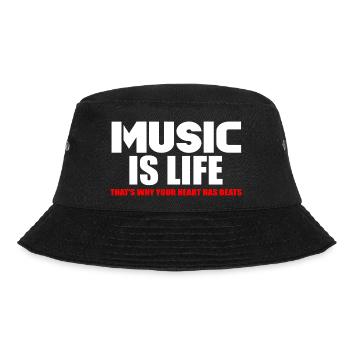 Musik ist Leben - Bucket Hat - Schwarz - Vorne - Lela (165cm)
