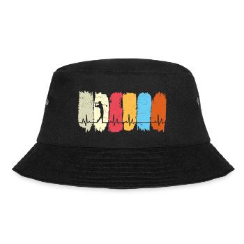 Golf Golfing Retro Herzchlag Golfer - Bucket Hat - black - Front - Lela (165cm)
