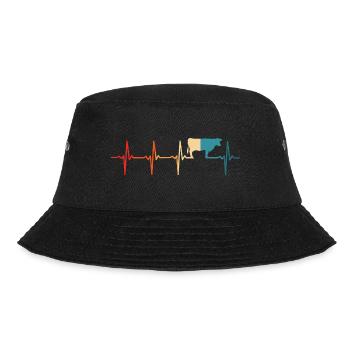 Kuh retro Herzschlag Bauer Kühe - Bucket Hat - Schwarz - Vorne - Lela (165cm)