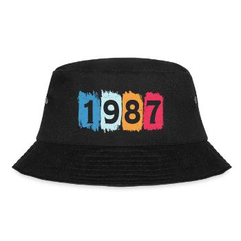 T-shirt rétro 1987 87 millésime 1987 - Bob - noir - Devant - Lela (165cm)