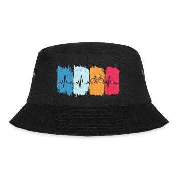 Radsport retro herzschlag fahrrad radfahrer - Bucket Hat - Schwarz - Vorne - Lela (165cm)