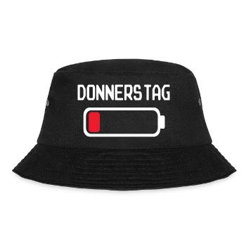 Donnerstag Batterien leer Design - Bucket Hat - Schwarz - Vorne - Lela (165cm)