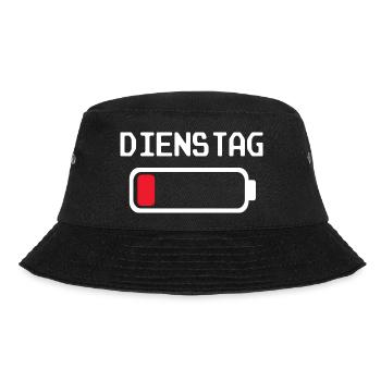 Dienstag Batterie leer Design - Bucket Hat - Schwarz - Vorne - Lela (165cm)