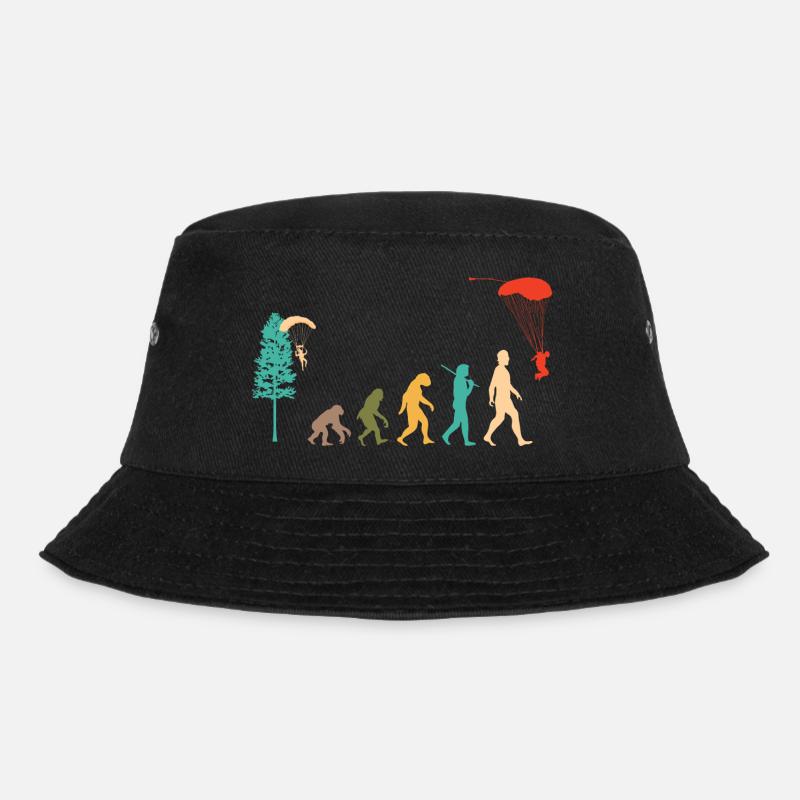Skydive Evolution: Fallschirmspringer Design - Bucket Hat - Schwarz