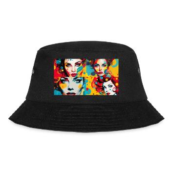 Women Pop Art Classic - Bucket Hat - Schwarz - Vorne - Lela (165cm)