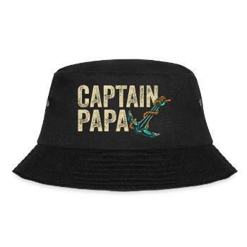 Captain Papa Sailing Life Boating Sailor - Bucket Hat - black - Front - Lela (165cm)