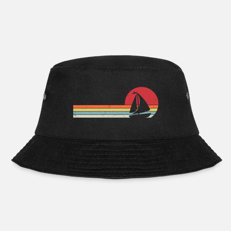 Segelboot Retro T-Shirt Segelboot Boot - Bucket Hat - Schwarz