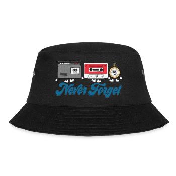 Vergessen Sie nie Kassette VHS Diskette 90er Jahre - Bucket Hat - Schwarz - Vorne - Lela (165cm)