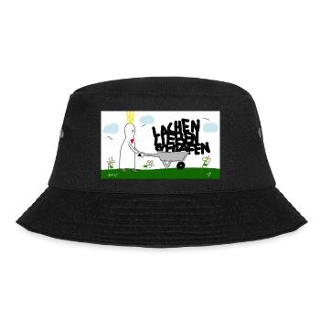 Lachen, lieben, schlafen. - Bucket Hat - Schwarz - Vorne - Lela (165cm)