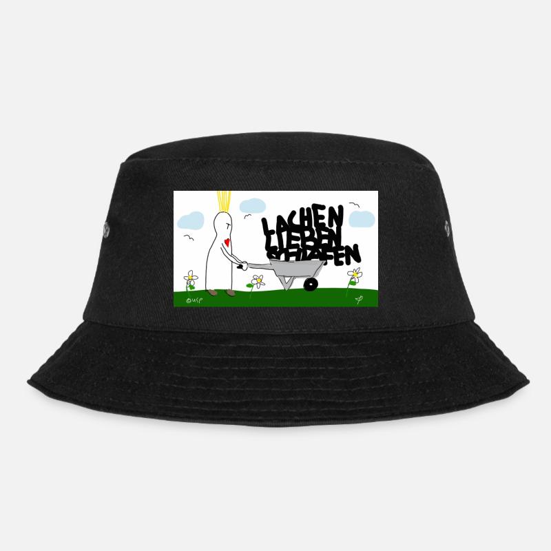 Lachen, lieben, schlafen. - Bucket Hat - Schwarz