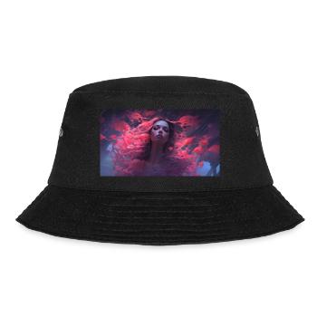 woman with mystic dolphins and fishes in the sea - Bucket Hat - Schwarz - Vorne - Lela (165cm)