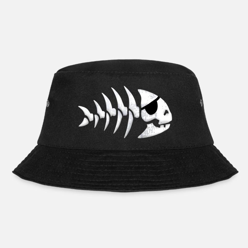 Pirate Fish - Bucket Hat - black