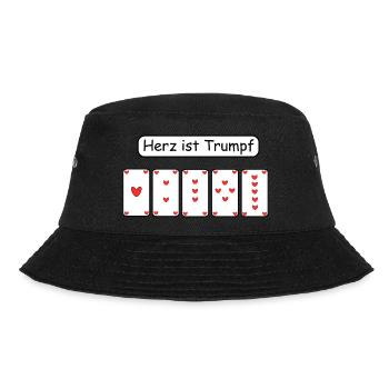Heart is the  card - Bucket Hat - black - Front - Lela (165cm)