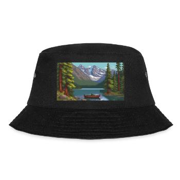 Banff National Park, Canada - Pixel Art - Bucket Hat - black - Front - Lela (165cm)