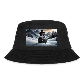 Lustiger Hooey, ein Schneemann ist schwarz - Bucket Hat - Schwarz - Vorne - Lela (165cm)