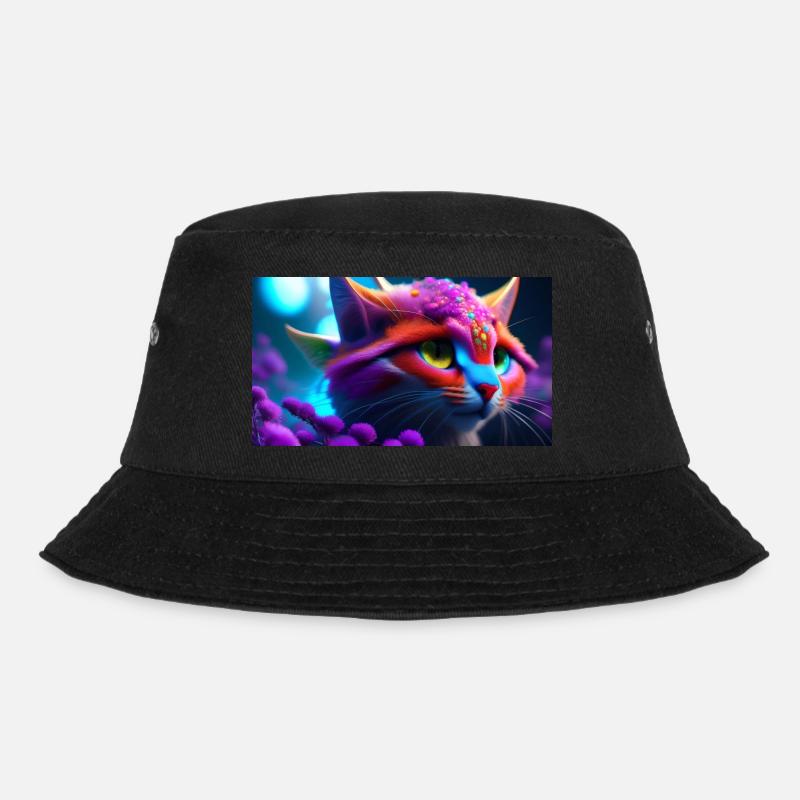 Sci-Fi Cat - Bucket Hat - black