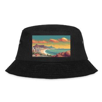 Cape Town, South Africa - Pixel Art - Bucket Hat - black - Front - Lela (165cm)
