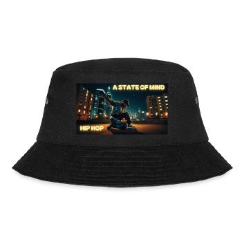 HIP HOP - A STATE OF MIND - Bucket Hat - black - Front - Lela (165cm)