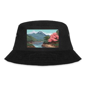 Miho No, Matsubara, Japan - Pixel Art - Bucket Hat - black - Front - Lela (165cm)