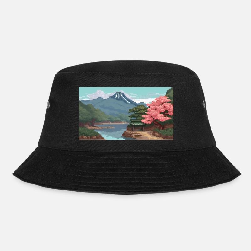 Miho No, Matsubara, Japan - Pixel Art - Bucket Hat - Schwarz