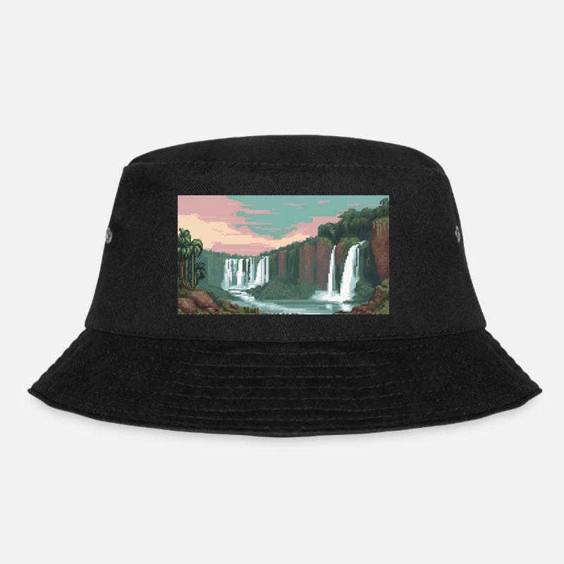 Chutes d’Iguazú, Argentine - Pixel Art - Bob - noir