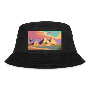 Giza, Egypt - Pixel Art - Bucket Hat - black - Front - Lela (165cm)