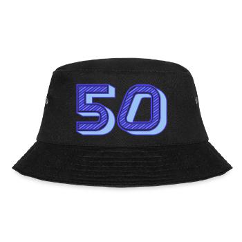 50. 50 YEARS. 50th ANNIVERSARY. 50 YEARS ANNIVERSARY. - Bucket Hat - black - Front - Lela (165cm)