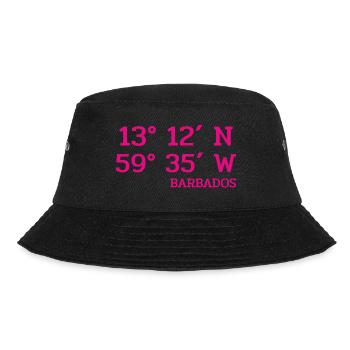 Barbados Coordinates - Koordinaten - West Indies - Bucket Hat - black - Front - Lela (165cm)
