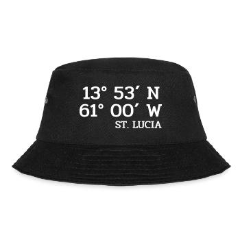 St. Lucia Coordinates - Koordinaten - West Indies - Bucket Hat - Schwarz - Vorne - Lela (165cm)
