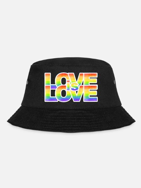 Regenbogen Liebe Schriftzug - Bucket Hat - Schwarz