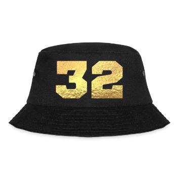 Number 32 Gold Glitter - 32nd Anniversary - Bucket Hat - black - Front - Lela (165cm)