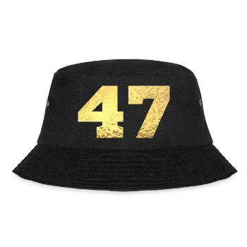 Number 47 Gold Glitter - 47th Anniversary - Bucket Hat - black - Front - Lela (165cm)