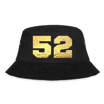 Number 52 Gold Glitter - 52nd Anniversary - Bucket Hat - black - Front - Lela (165cm)