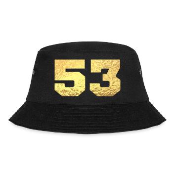 Number 53 Gold Glitter - 53rd Anniversary - Bucket Hat - black - Front - Lela (165cm)