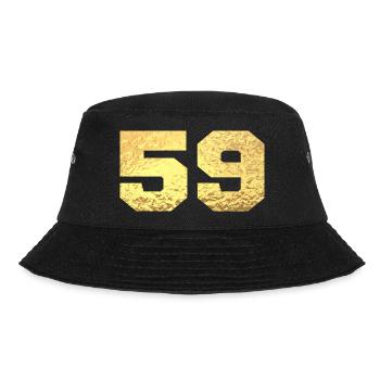 Number 59 Gold Glitter - 59th Anniversary - Bucket Hat - black - Front - Lela (165cm)