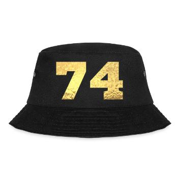 74 Gold Glitter - 74 Birthday - Bucket Hat - black - Front - Lela (165cm)