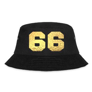 Number 66 Gold Glitter - 66th Anniversary - Bucket Hat - black - Front - Lela (165cm)