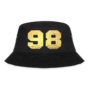 Number 98 Gold Glitter - 98th Anniversary - Bucket Hat - black - Front - Lela (165cm)