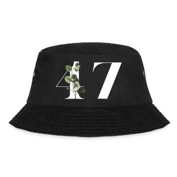 Nummer 47 Blumengrün - 47. Blumengeburtstag - Bucket Hat - Schwarz - Vorne - Lela (165cm)