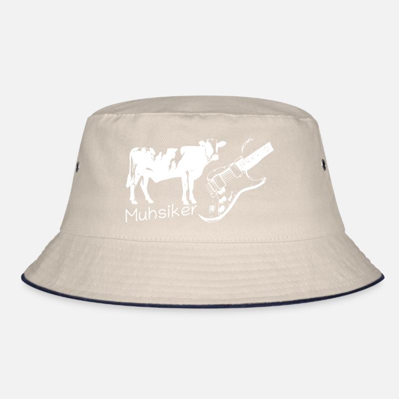 Muhsiker - Kug mit Gitarre - hell Bucket Hat