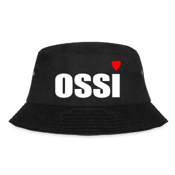 Ossi mit Herz rot - Bucket Hat - Schwarz - Vorne - Lela (165cm)