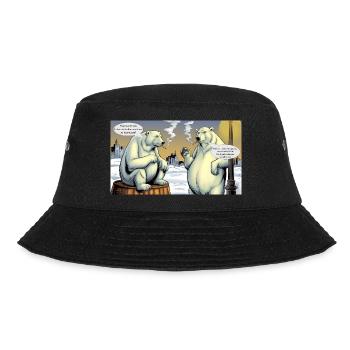 Weihnachten Eisbären Nordpol Rauchen Zigarette de - Bucket Hat - Schwarz - Vorne - Lela (165cm)