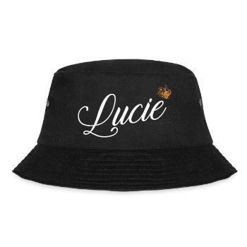 Lucie Benutzerdefinierter Name für Frauen Kinder Kleinkinder - Lucie - Bucket Hat - Schwarz - Vorne - Lela (165cm)