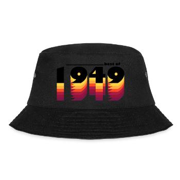 Vintage Retro Best of 1949, zur Feier des 76-jährigen Bestehens - Bucket Hat - Schwarz - Vorne - Lela (165cm)