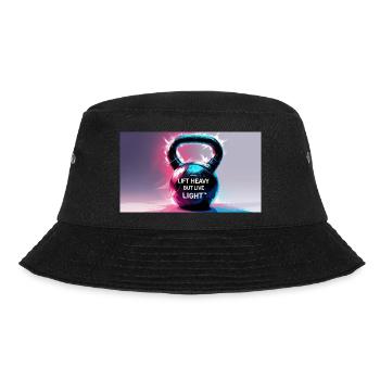 Kettelball mit Motivationsspruch - Bucket Hat - Schwarz - Vorne - Lela (165cm)